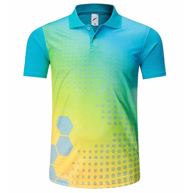 Champ Drive Golf High-Performance Hex Shirt (Aqua)