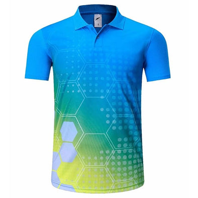 Champ Drive Golf High-Performance Hex Shirt (Blue)