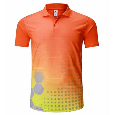 Champ Drive Golf High-Performance Hex Shirt (Orange)